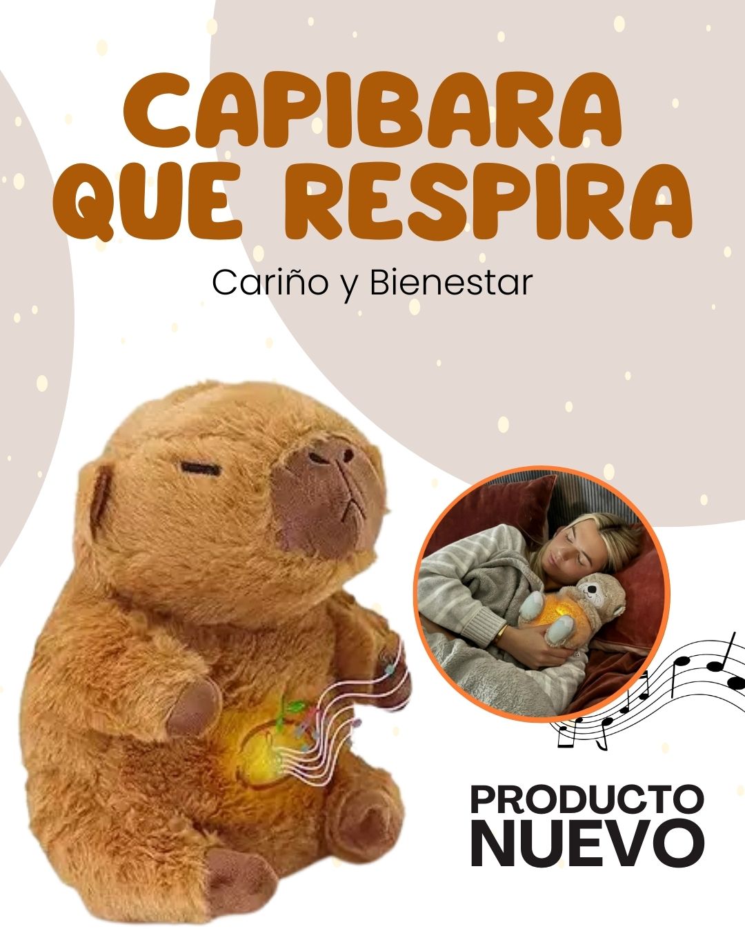 Peluches que respiran capibara